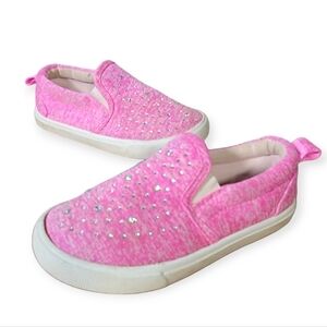 Swigges Pink Rhinestone Slip On Sneakers Toddler Size 7